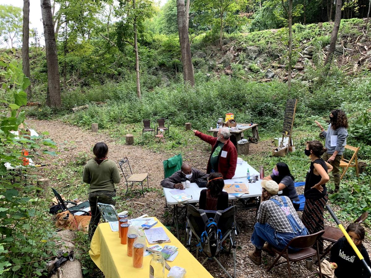 People volunteering at the Forest Sanctuary